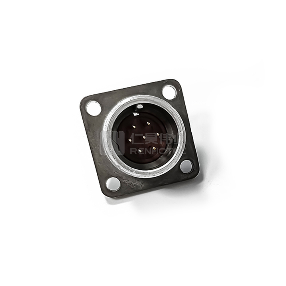 2PM-18 Series 7Pin Male Panel Socket with Gold Plated Pin - 2РМТ18Б7Ш1А1В